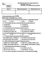 Đề kiểm tra học kì II  Môn Hóa học 8 năm học 2014  2015 - Đề số 1